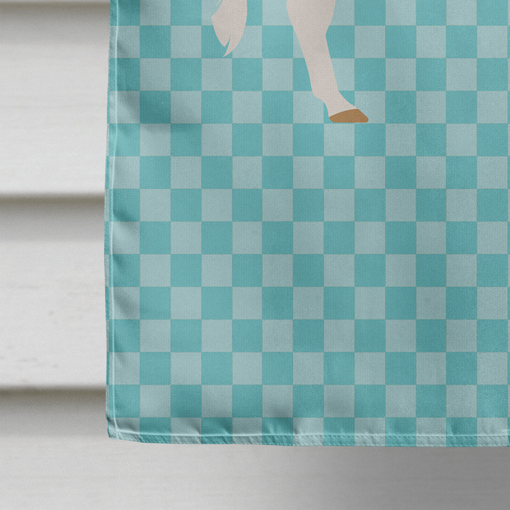 Ayrshire Cow Blue Check House Flag 28x40 Porch Sleeve Pole Decorative Outside Yard Banner Artwork Wall Hanging, Polyester