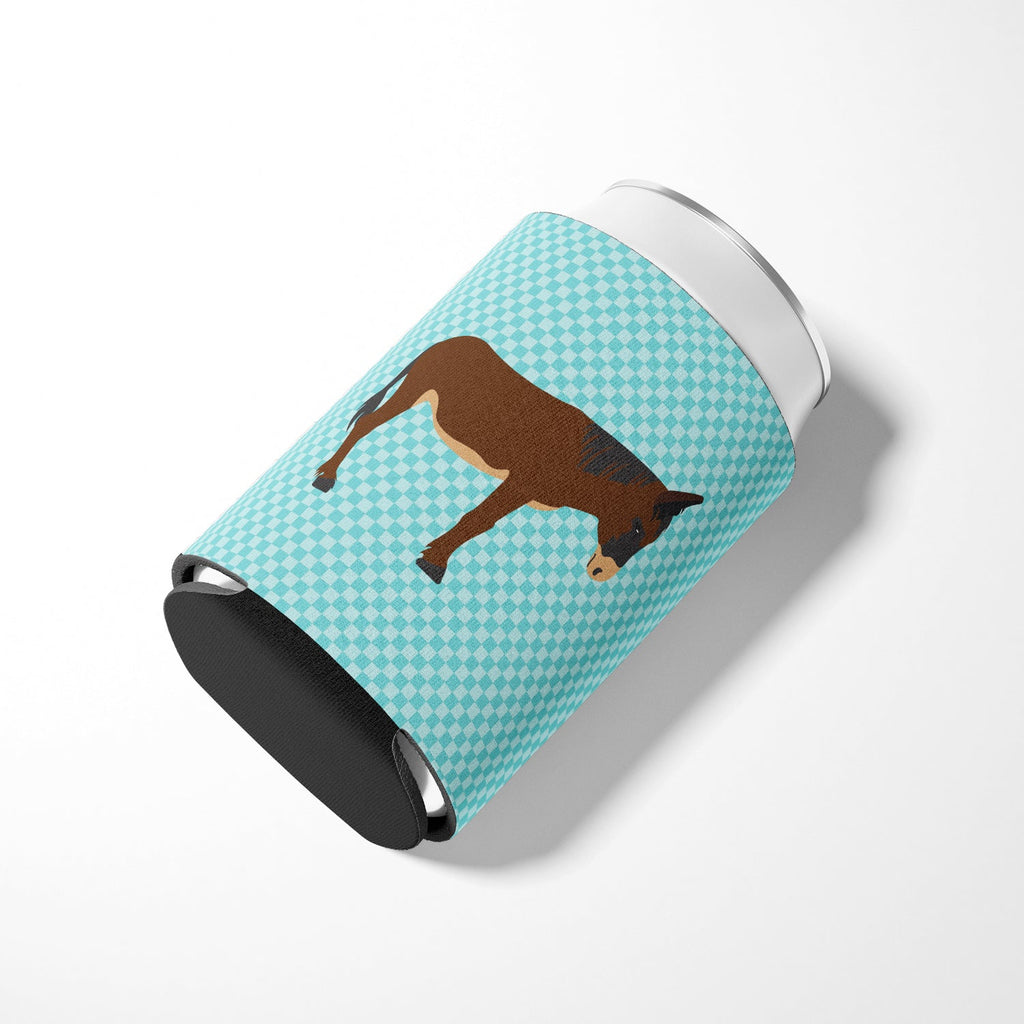 Zamorano-Leones Donkey Blue Check Can or Bottle Hugger Cooler Sleeve for Standard 12 oz Cans, Insulated Foam Beer & Soda Can Hugger Reusable