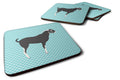 Black Bengal Goat Blue Check Foam Coasters Set of 4 Cup Coasters for Indoor Outdoor, Tabletop Protection, Anti Slip, Mouse pad Material