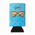 Beach Sunglasses Blue Polkadot Wine Bottle Hugger Gift Sleeve for Standard 750 ml Bottles, Insulated Reusable Fits Mini Shot & Pint Bottles