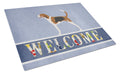 American Foxhound Welcome Cutting Board Tempered Glass Kitchen Cutting Surface, Heat Resistant Chopping, Non-Slip Feet, Food Prep & Serving