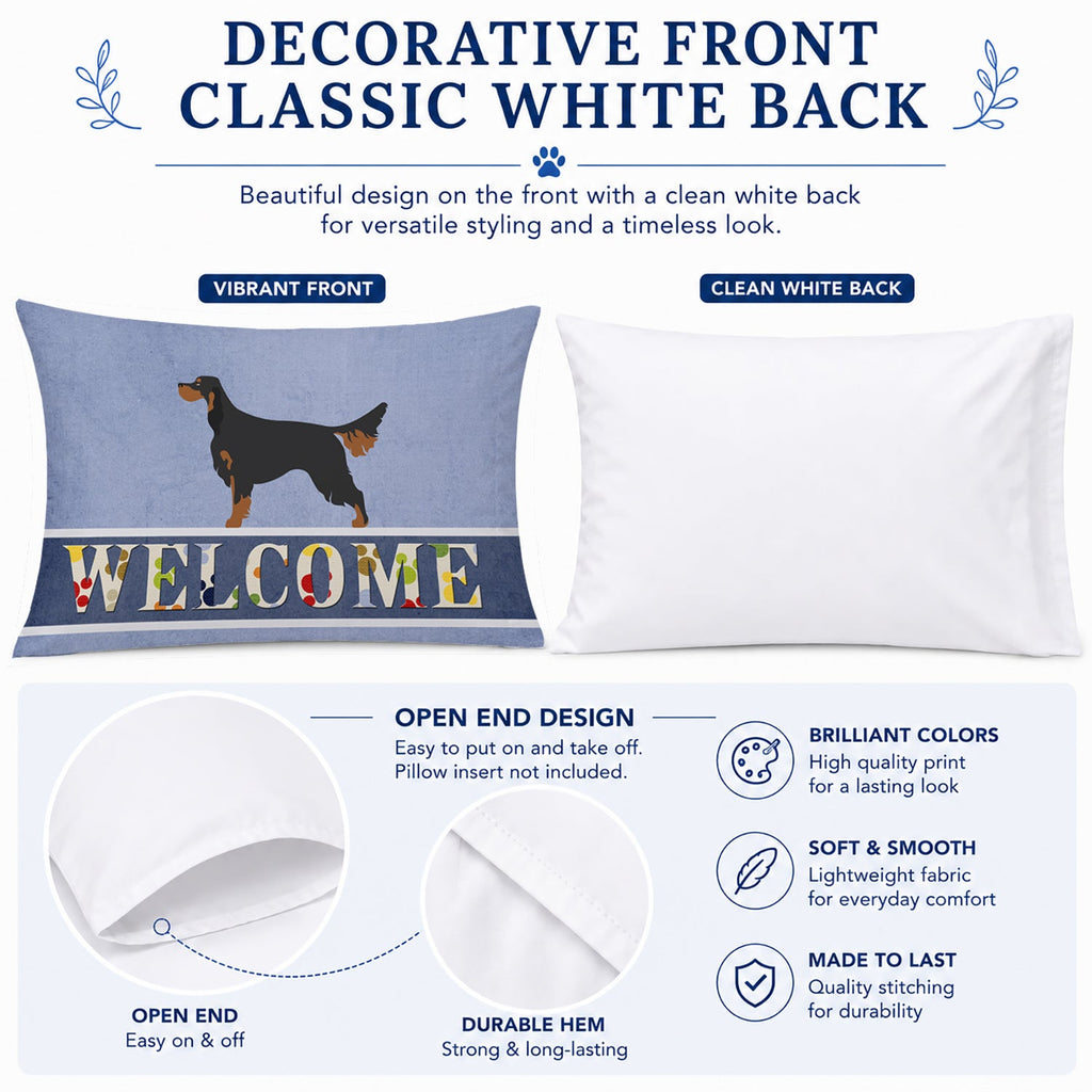 Gordon Setter Welcome Standard Pillowcase Lightweight Super Soft Easy Care Decorative Artwork Pillowcase, Standard