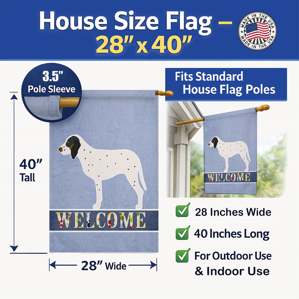 Gascon Saintongeois Welcome House Flag 28x40 Porch Sleeve Pole Decorative Outside Yard Banner Artwork Wall Hanging, Polyester