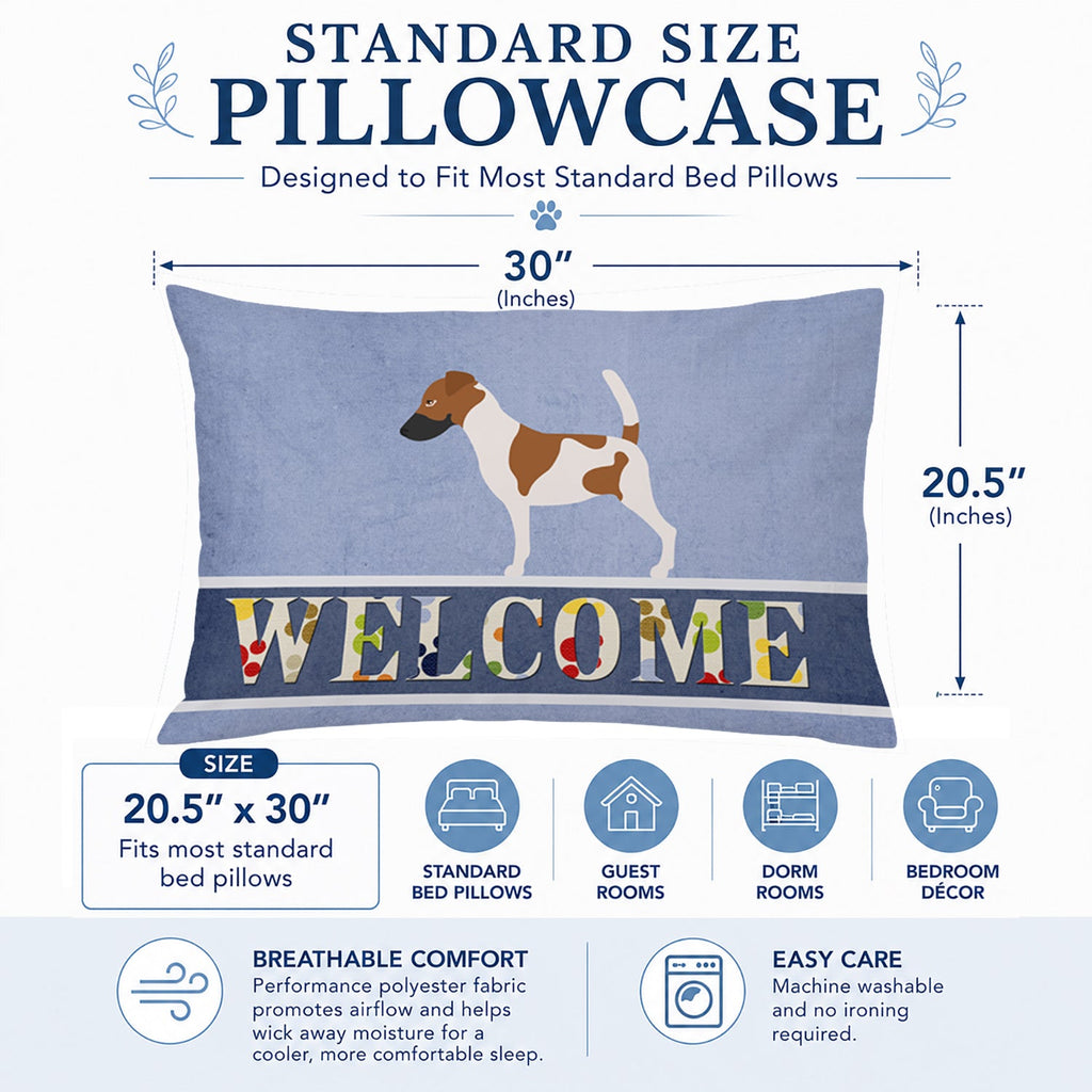 Smooth Fox Terrier Welcome Standard Pillowcase Lightweight Super Soft Easy Care Decorative Artwork Pillowcase, Standard
