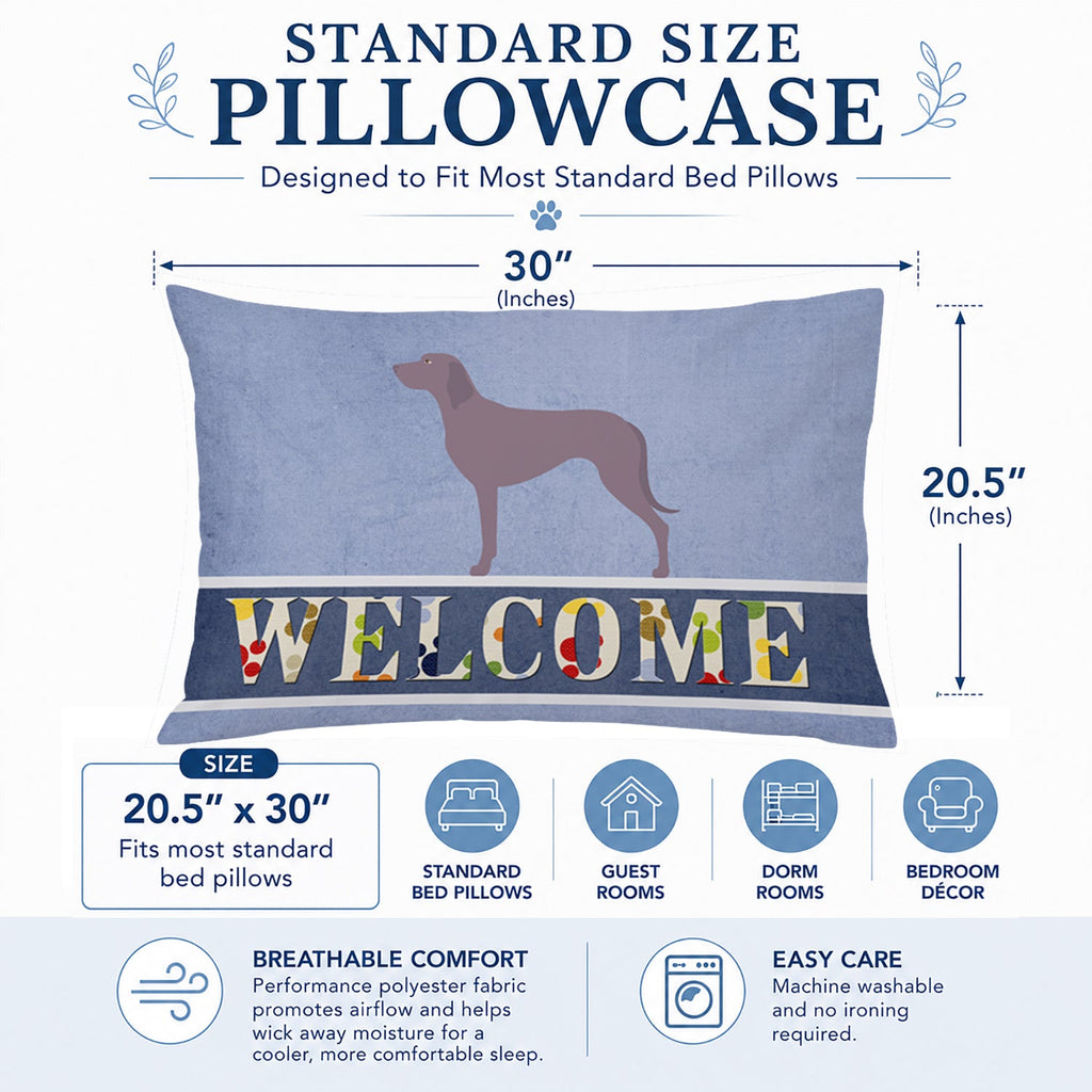 Weimaraner Welcome Standard Pillowcase Lightweight Super Soft Easy Care Decorative Artwork Pillowcase, Standard