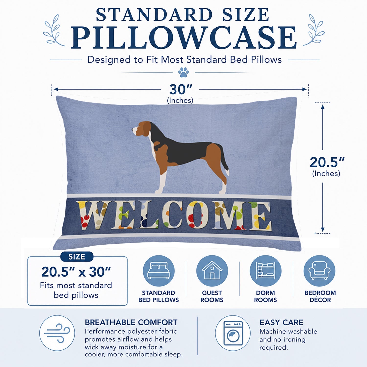 Hamiltonstövare Welcome Standard Pillowcase Lightweight Super Soft Easy Care Decorative Artwork Pillowcase, Standard