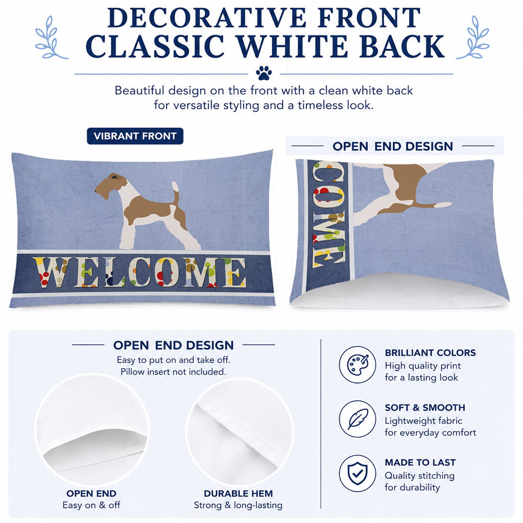 Wire Fox Terrier Welcome Standard Pillowcase Lightweight Super Soft Easy Care Decorative Artwork Pillowcase, Standard