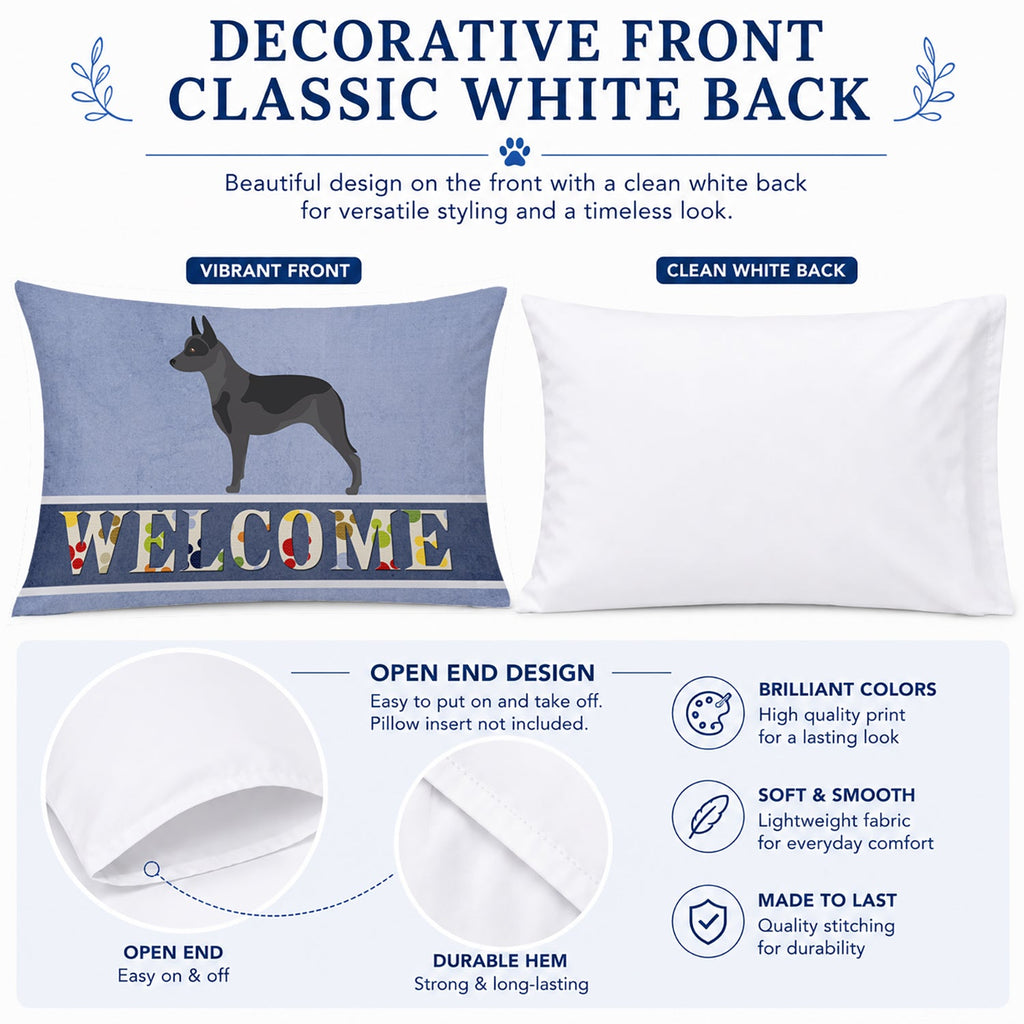 Australian Cattle Dog Welcome Standard Pillowcase Lightweight Super Soft Easy Care Decorative Artwork Pillowcase, Standard
