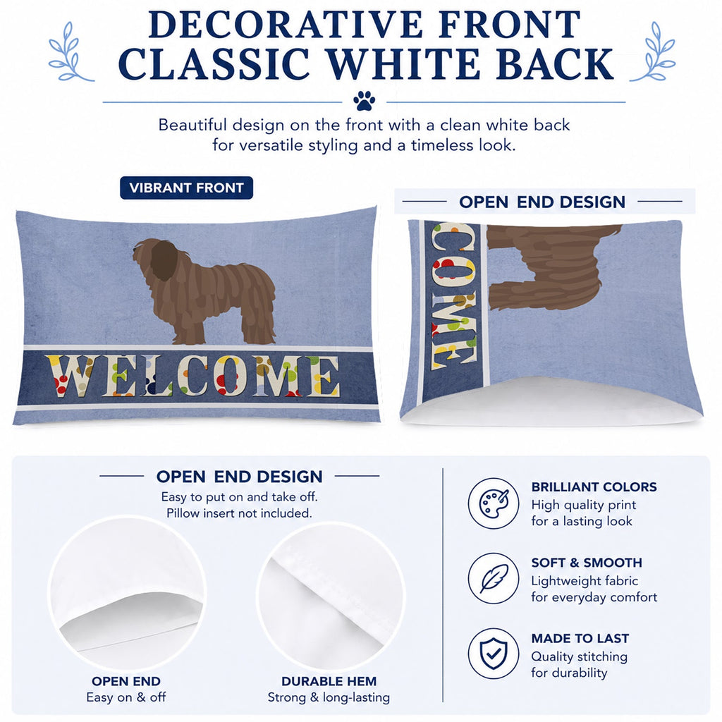 Bergamasco Shepherd Welcome Standard Pillowcase Lightweight Super Soft Easy Care Decorative Artwork Pillowcase, Standard