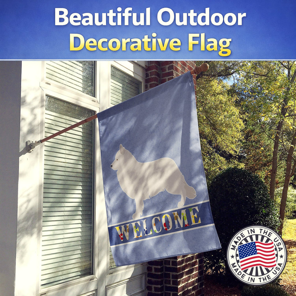 Berger Blanc Suisse Welcome House Flag 28x40 Porch Sleeve Pole Decorative Outside Yard Banner Artwork Wall Hanging, Polyester