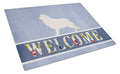 Berger Blanc Suisse Welcome Cutting Board Tempered Glass Kitchen Cutting Surface, Heat Resistant Chopping, Non-Slip Feet, Food Prep & Serving