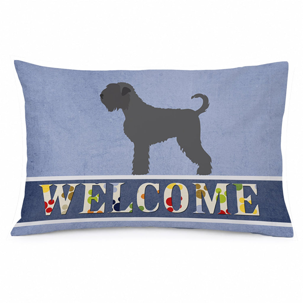 Black Russian Terrier Welcome Standard Pillowcase Lightweight Super Soft Easy Care Decorative Artwork Pillowcase, Standard