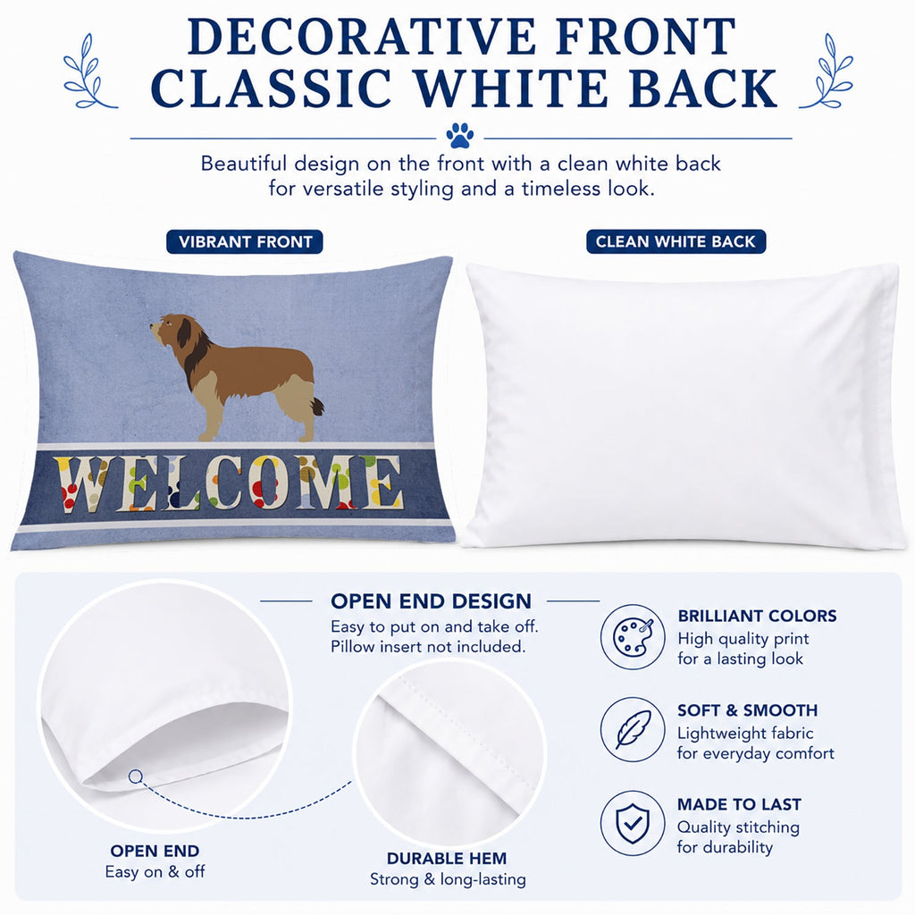 Catalan Sheepdog Welcome Standard Pillowcase Lightweight Super Soft Easy Care Decorative Artwork Pillowcase, Standard