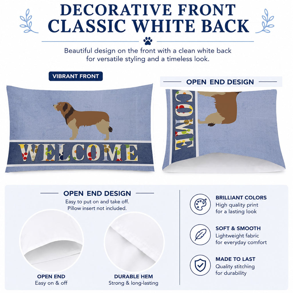 Catalan Sheepdog Welcome Standard Pillowcase Lightweight Super Soft Easy Care Decorative Artwork Pillowcase, Standard
