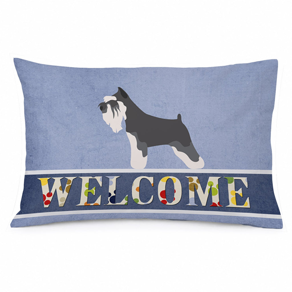 Miniature Schnauzer Welcome Standard Pillowcase Lightweight Super Soft Easy Care Decorative Artwork Pillowcase, Standard