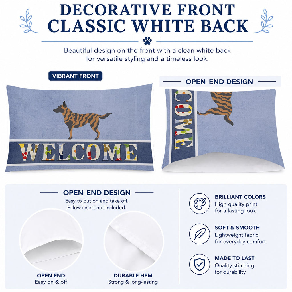Dutch Shepherd Welcome Standard Pillowcase Lightweight Super Soft Easy Care Decorative Artwork Pillowcase, Standard