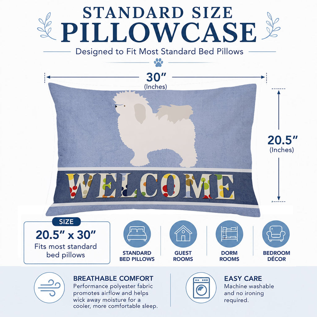 Bolognese Welcome Standard Pillowcase Lightweight Super Soft Easy Care Decorative Artwork Pillowcase, Standard