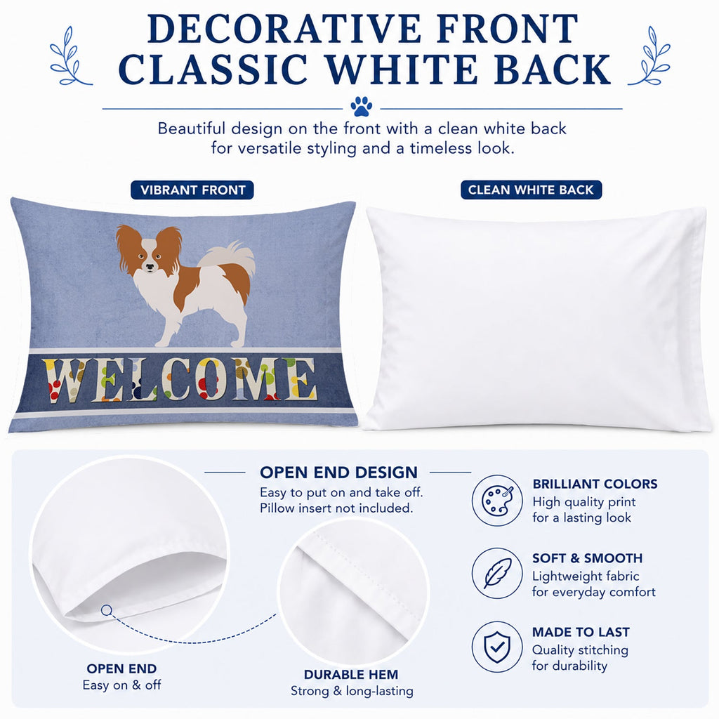 Papillon Welcome Standard Pillowcase Lightweight Super Soft Easy Care Decorative Artwork Pillowcase, Standard