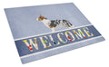 Welsh Corgi Cardigan Welcome Cutting Board Tempered Glass Kitchen Cutting Surface, Heat Resistant Chopping, Non-Slip Feet, Food Prep & Serving
