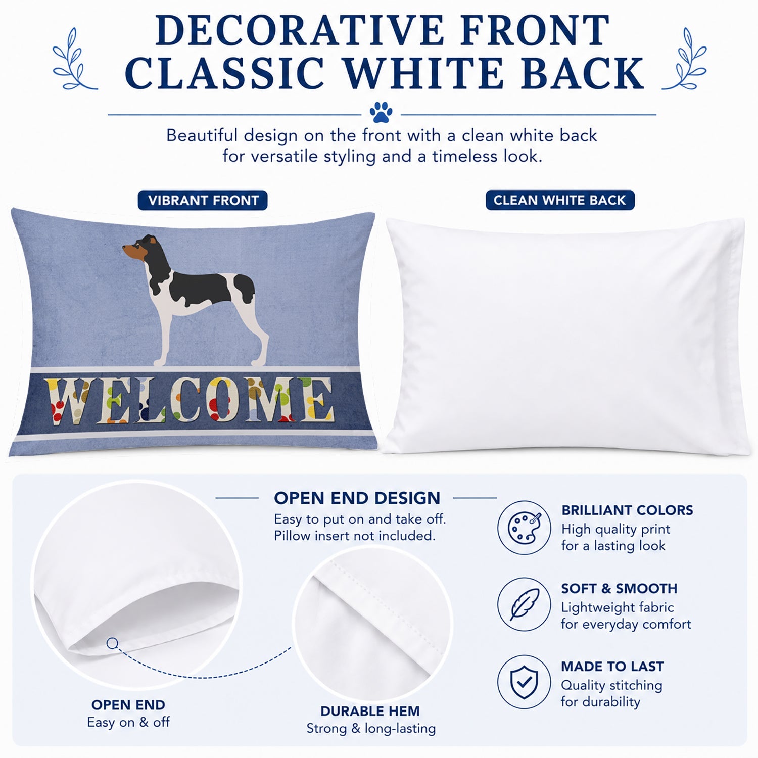 Brazilian Terrier Welcome Standard Pillowcase Lightweight Super Soft Easy Care Decorative Artwork Pillowcase, Standard