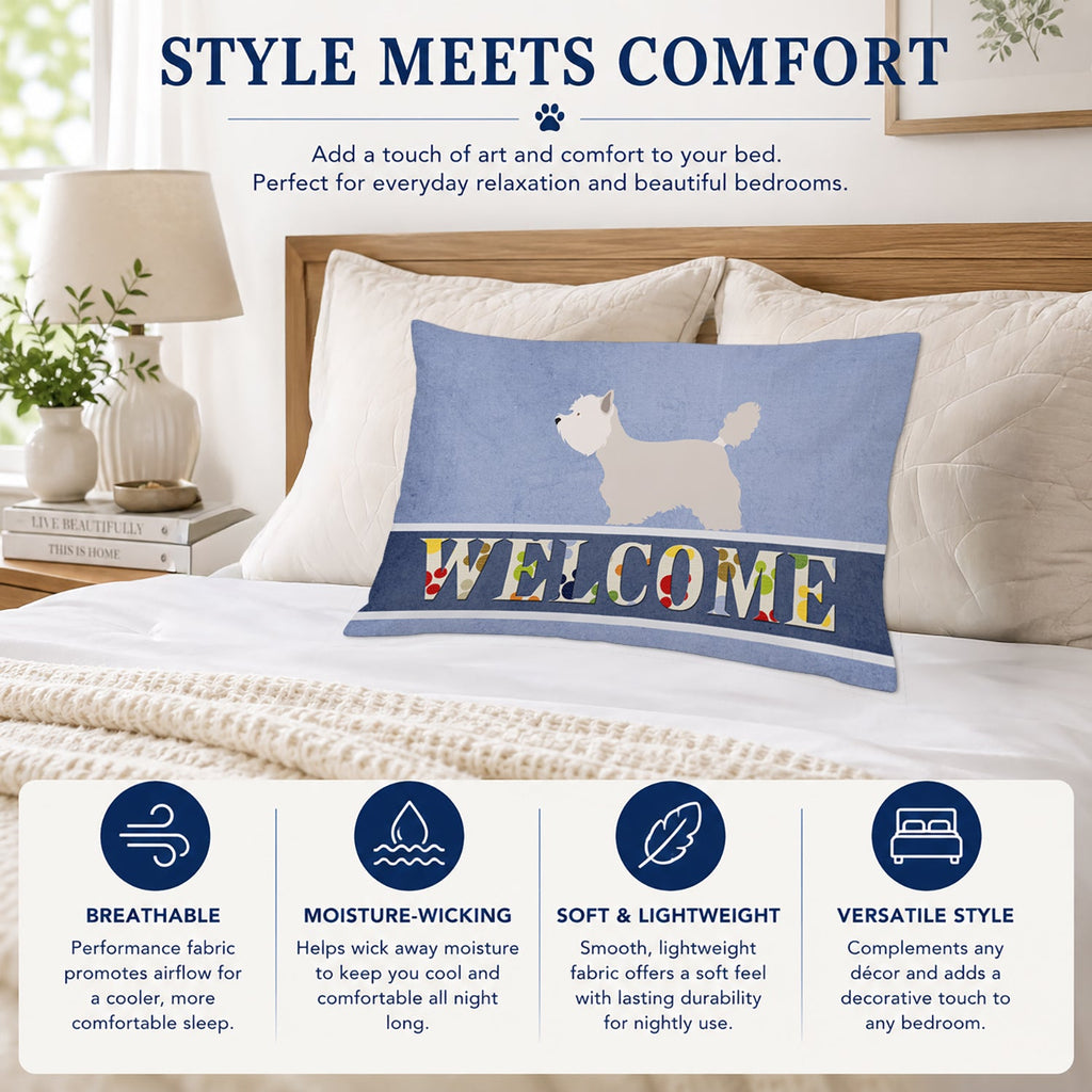 Westie Welcome Standard Pillowcase Lightweight Super Soft Easy Care Decorative Artwork Pillowcase, Standard
