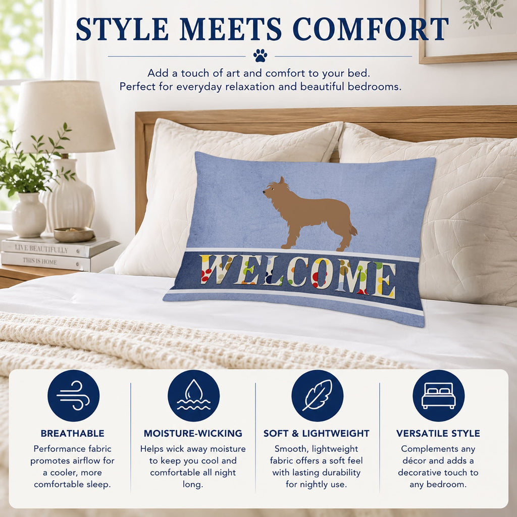 Berger Picard Welcome Standard Pillowcase Lightweight Super Soft Easy Care Decorative Artwork Pillowcase, Standard