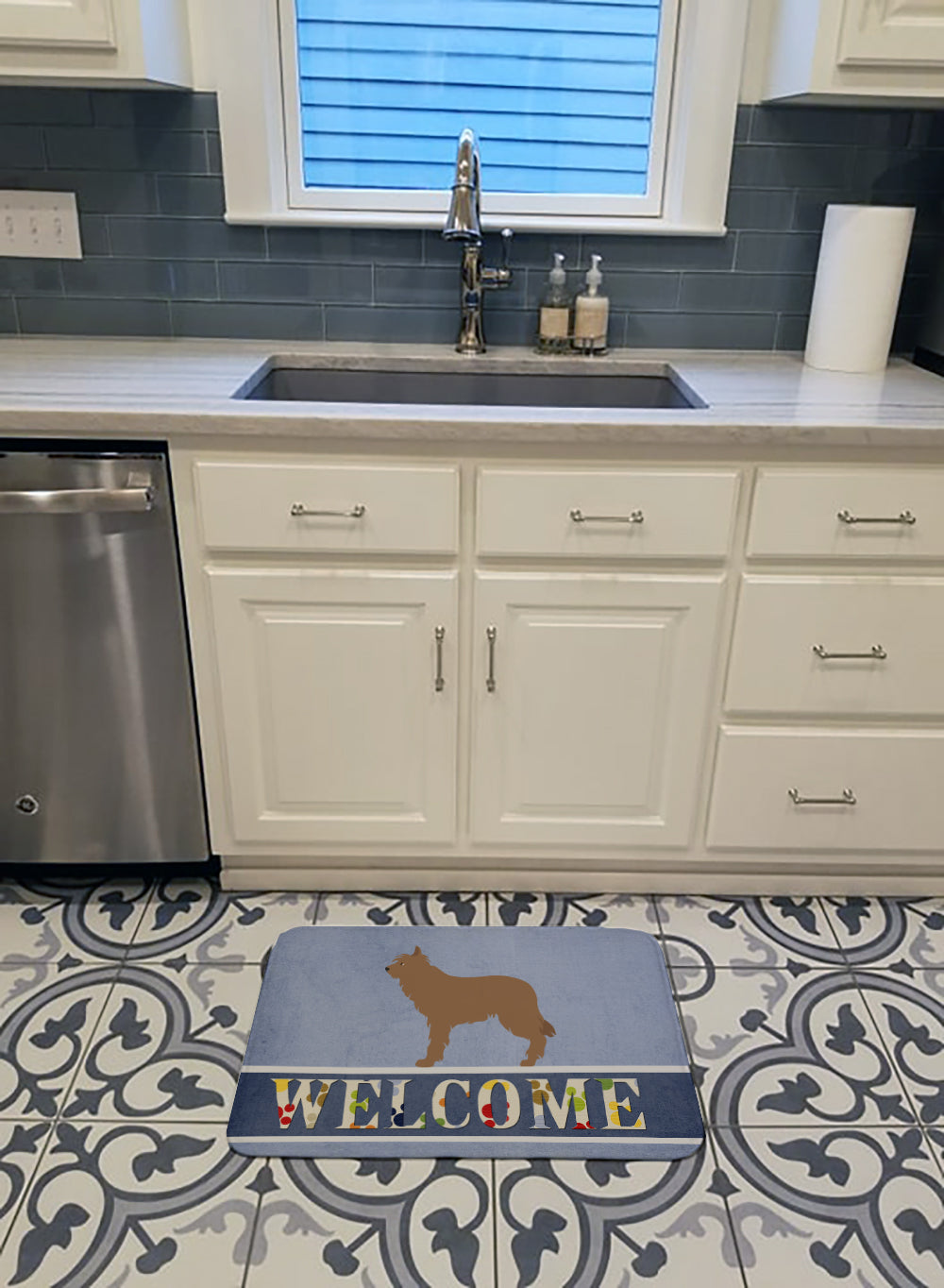 Berger Picard Welcome Memory Foam Kitchen Mat Machine Washable Anti-Fatigue Cushion Comfort Bath or Kitchen Rug