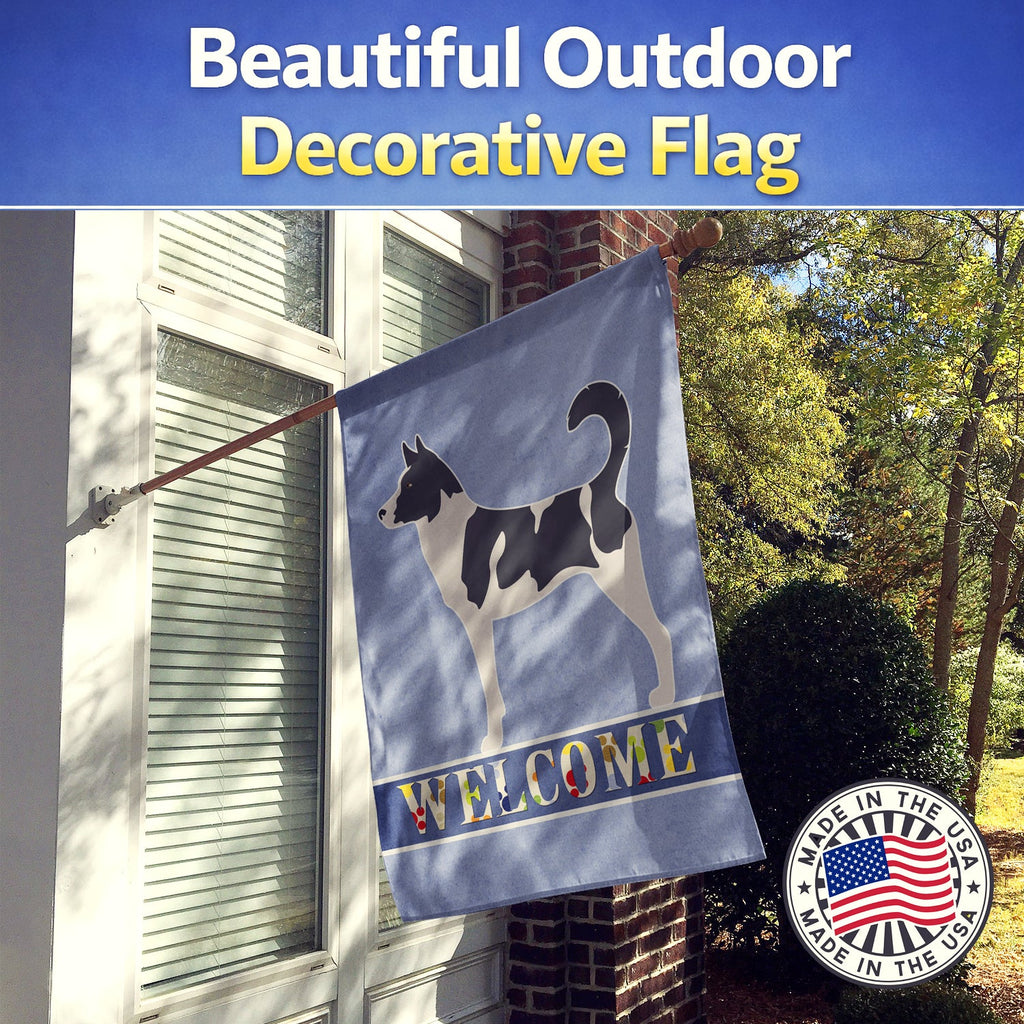 Canaan Dog Welcome House Flag 28x40 Porch Sleeve Pole Decorative Outside Yard Banner Artwork Wall Hanging, Polyester