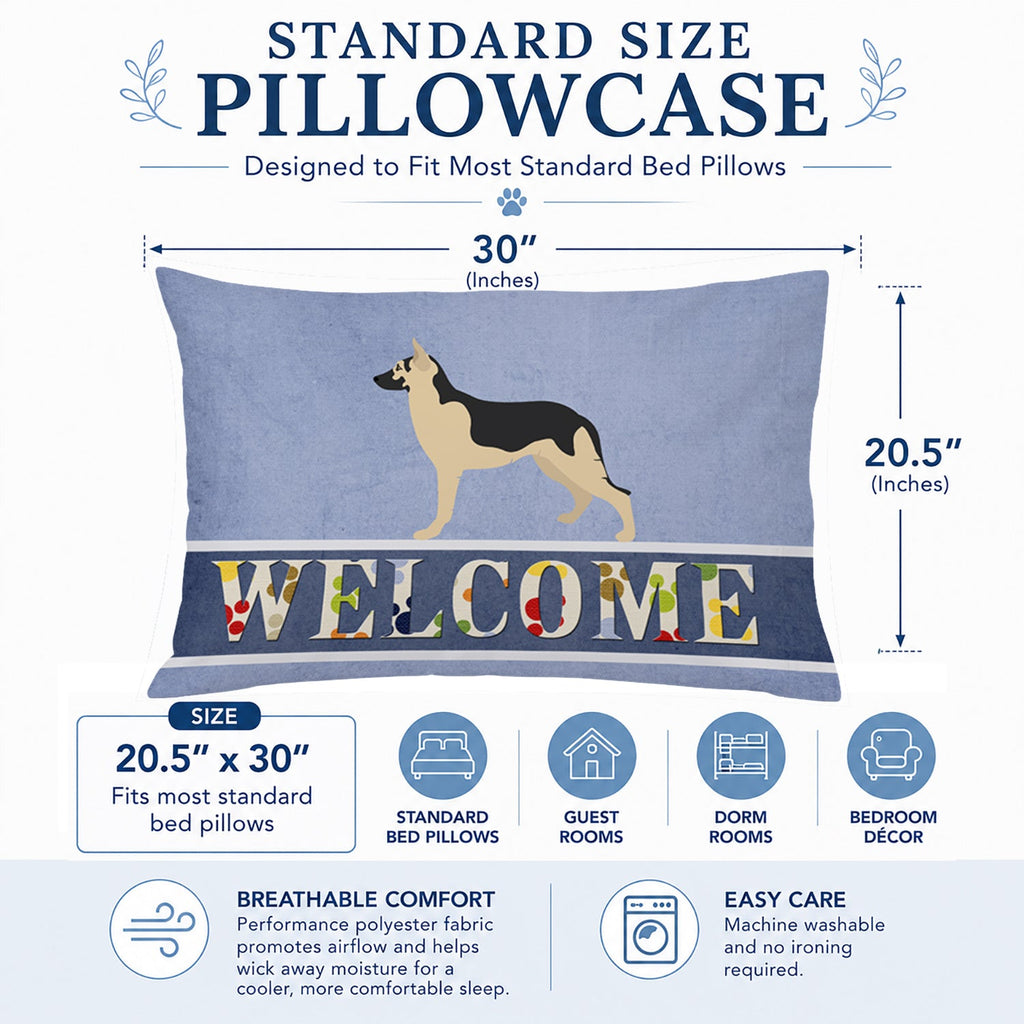 German Shepherd Welcome Standard Pillowcase Lightweight Super Soft Easy Care Decorative Artwork Pillowcase, Standard