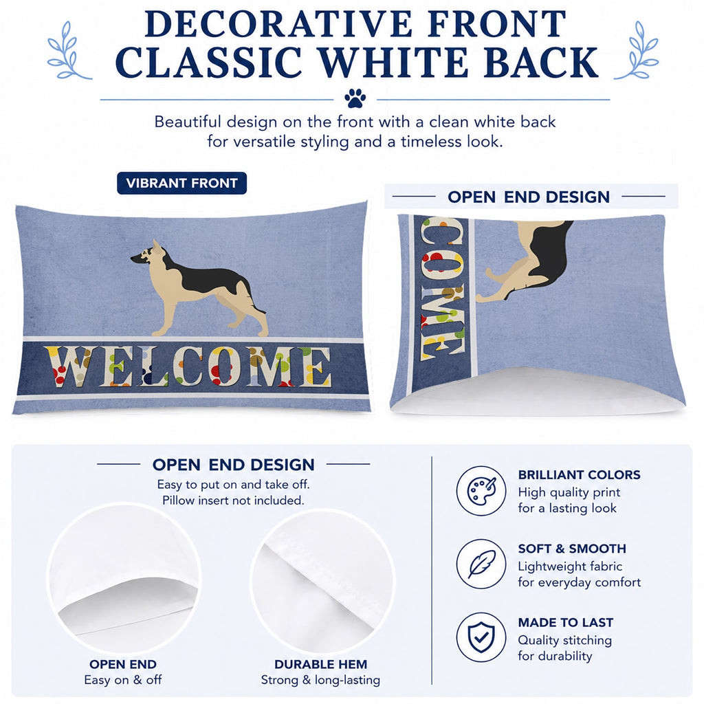 German Shepherd Welcome Standard Pillowcase Lightweight Super Soft Easy Care Decorative Artwork Pillowcase, Standard