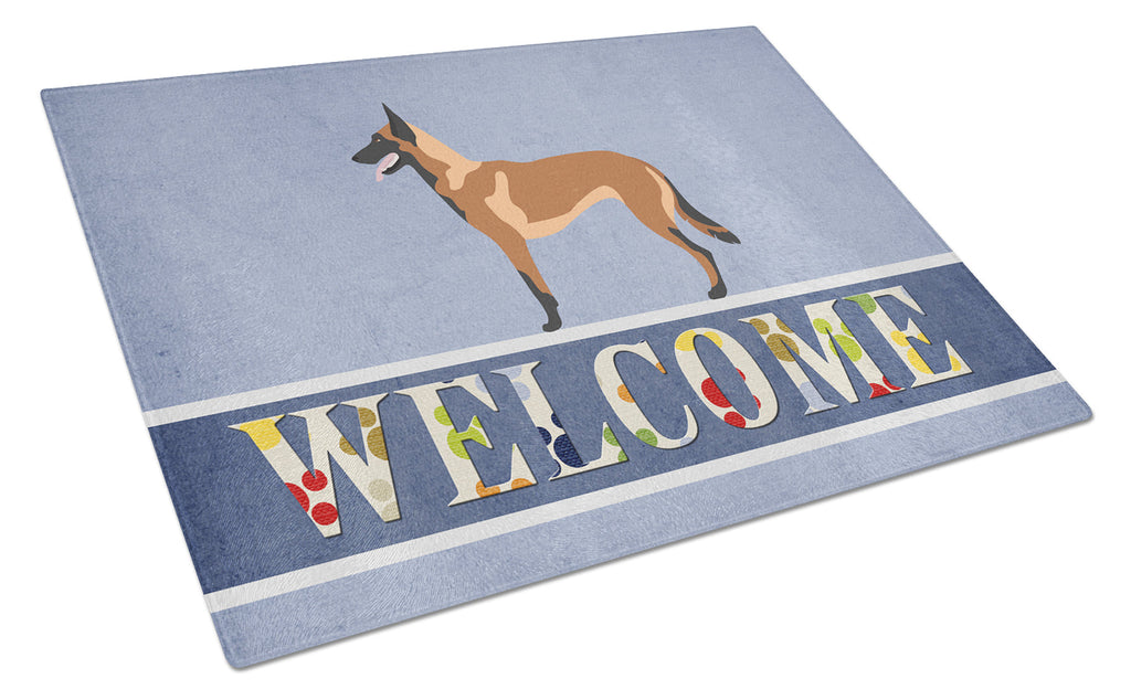 Malinois Belgian Shepherd  Cutting Board Tempered Glass Kitchen Cutting Surface, Heat Resistant Chopping, Non-Slip Feet, Food Prep & Serving