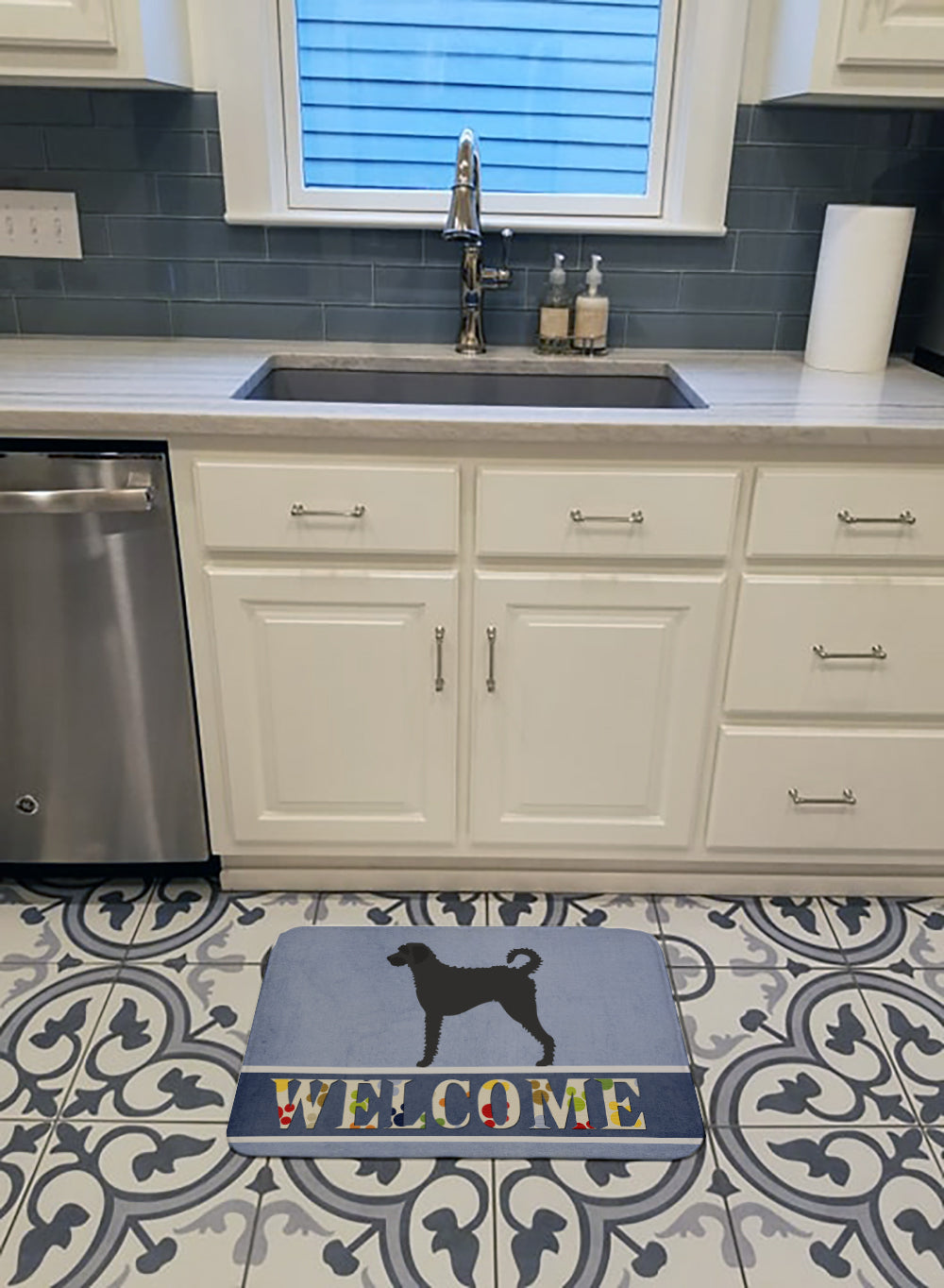 Labradoodle Welcome Memory Foam Kitchen Mat Machine Washable Anti-Fatigue Cushion Comfort Bath or Kitchen Rug