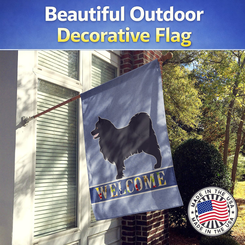 Swedish Lapphund Welcome House Flag 28x40 Porch Sleeve Pole Decorative Outside Yard Banner Artwork Wall Hanging, Polyester