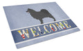 Swedish Lapphund Welcome Cutting Board Tempered Glass Kitchen Cutting Surface, Heat Resistant Chopping, Non-Slip Feet, Food Prep & Serving
