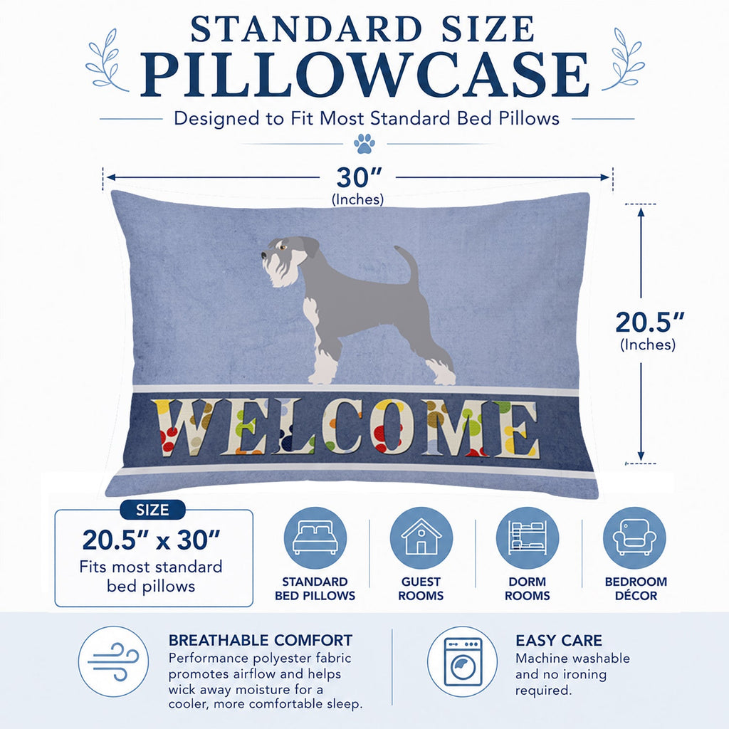 Schnauzer Welcome Standard Pillowcase Lightweight Super Soft Easy Care Decorative Artwork Pillowcase, Standard