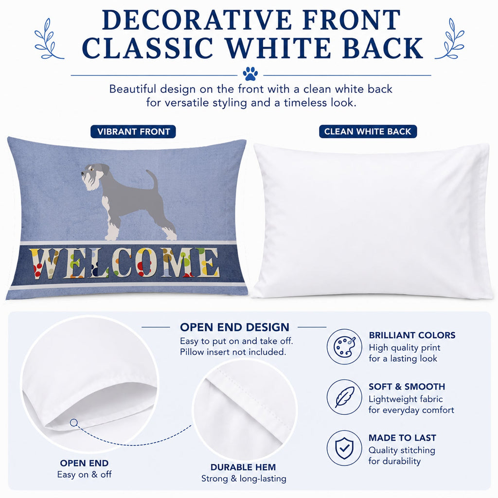 Schnauzer Welcome Standard Pillowcase Lightweight Super Soft Easy Care Decorative Artwork Pillowcase, Standard