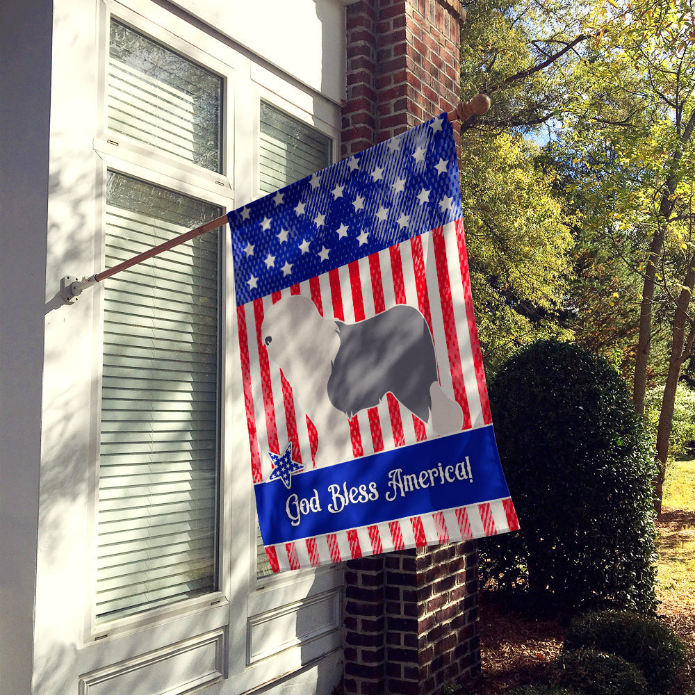 Old English Sheepdog Bobtail American House Flag 28x40 Porch Sleeve Pole Decorative Outside Yard Banner Artwork Wall Hanging, Polyester