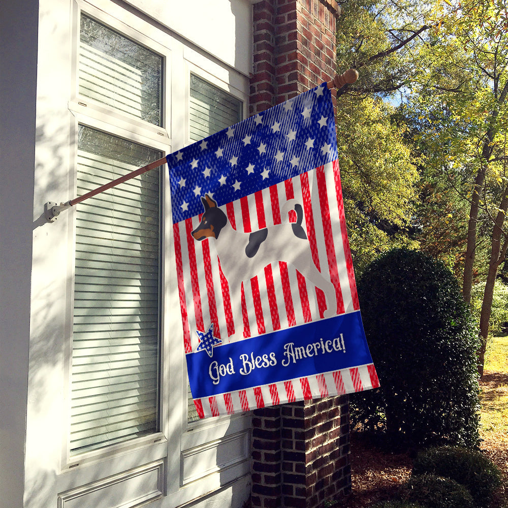 American Toy Fox Terrier American House Flag 28x40 Porch Sleeve Pole Decorative Outside Yard Banner Artwork Wall Hanging, Polyester