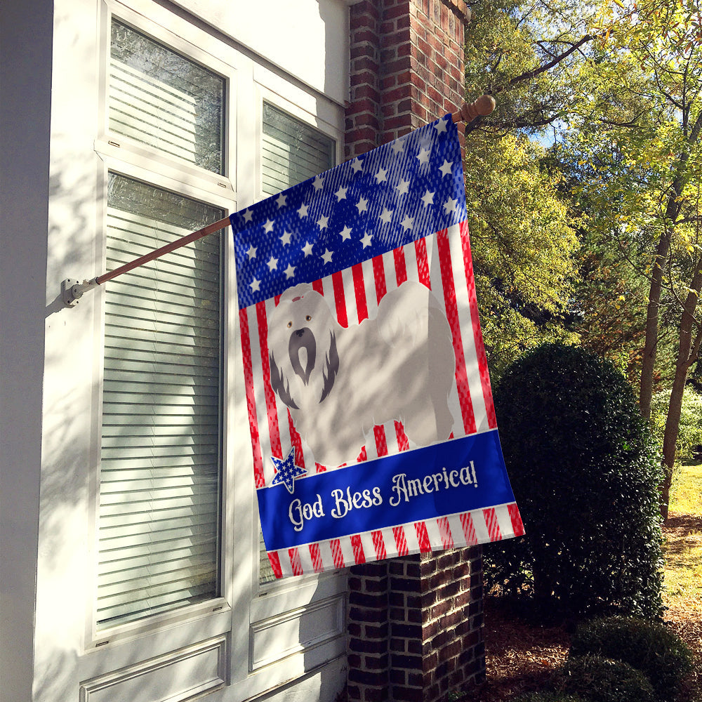 Lhasa Apso American House Flag 28x40 Porch Sleeve Pole Decorative Outside Yard Banner Artwork Wall Hanging, Polyester