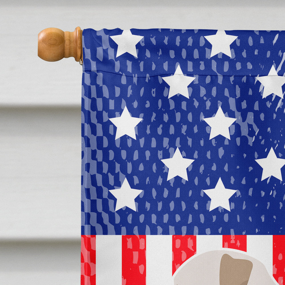 American Bulldog American House Flag 28x40 Porch Sleeve Pole Decorative Outside Yard Banner Artwork Wall Hanging, Polyester