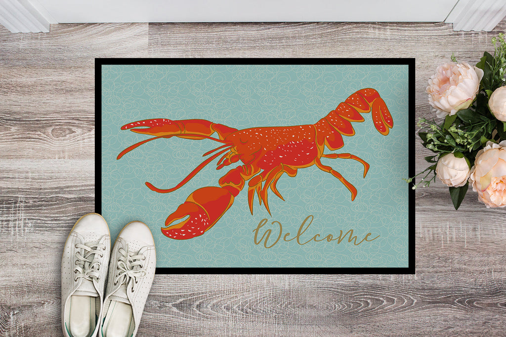Lobster Welcome Doormat Indoor Outdoor 24H X 36W Front Door Mat Rugs for Entryway, Non Slip Washable Low Pile,
