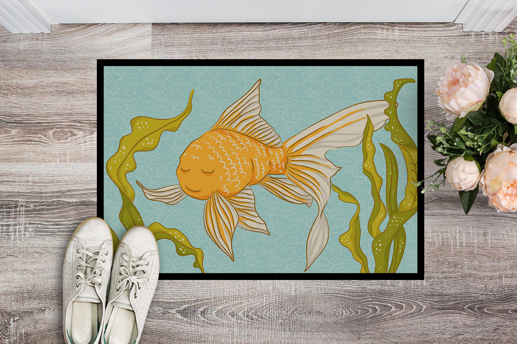 Gold Fish Doormat Indoor Outdoor 24H X 36W Front Door Mat Rugs for Entryway, Non Slip Washable Low Pile,