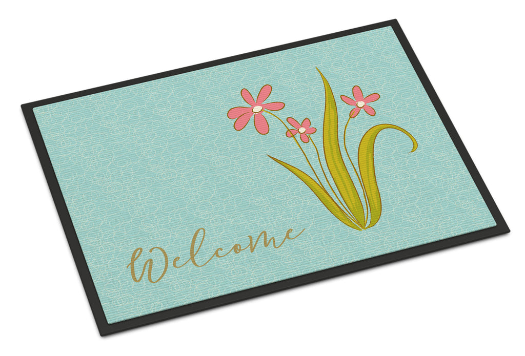 Flowers Welcome Doormat Indoor Outdoor 18H X 27W Front Door Mat Rugs for Entryway, Non Slip Washable