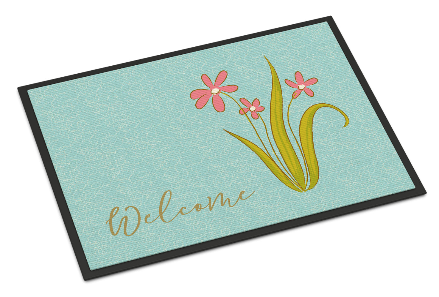 Flowers Welcome Doormat Indoor Outdoor 18H X 27W Front Door Mat Rugs for Entryway, Non Slip Washable