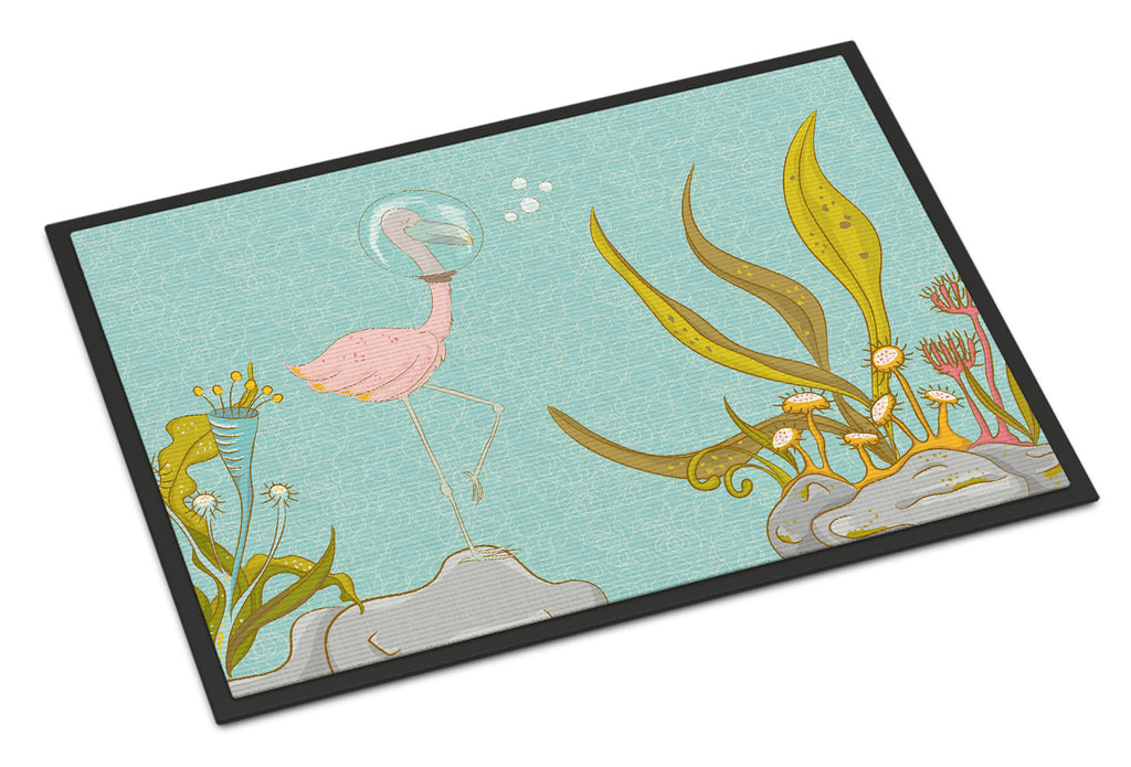 Flamingo Underwater #2 Doormat Indoor Outdoor 24H X 36W Front Door Mat Rugs for Entryway, Non Slip Washable Low Pile,