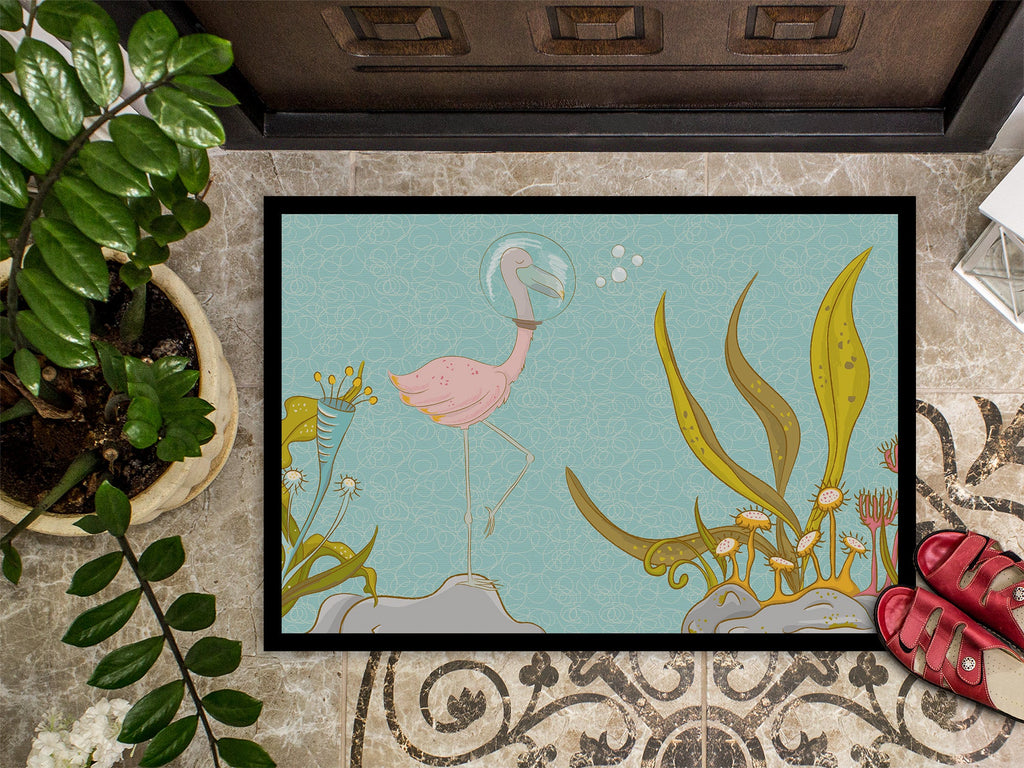 Flamingo Underwater #2 Doormat Indoor Outdoor 24H X 36W Front Door Mat Rugs for Entryway, Non Slip Washable Low Pile,