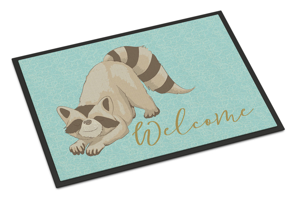 Raccoon Welcome Doormat Indoor Outdoor 24H X 36W Front Door Mat Rugs for Entryway, Non Slip Washable Low Pile,