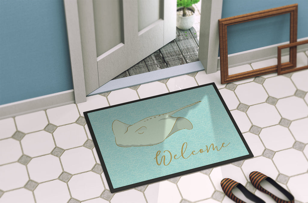 Sting Ray Welcome Doormat Indoor Outdoor 18H X 27W Front Door Mat Rugs for Entryway, Non Slip Washable