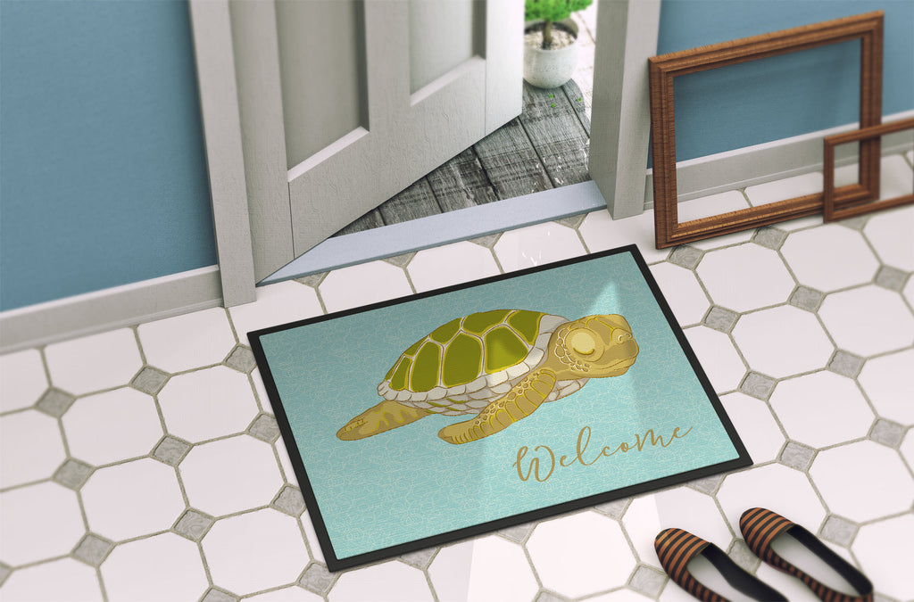 Sea Turtle Welcome Doormat Indoor Outdoor 18H X 27W Front Door Mat Rugs for Entryway, Non Slip Washable