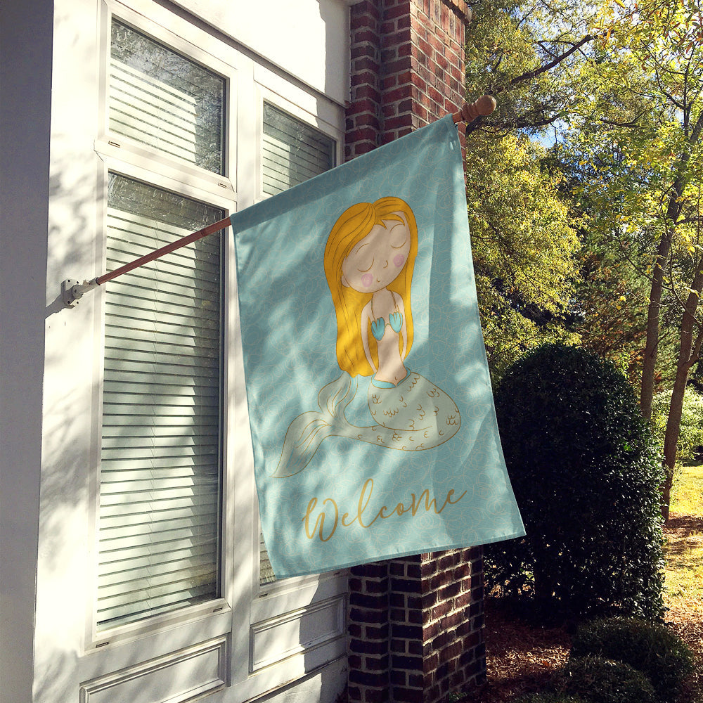 Mermaid House Flag 28x40 Porch Sleeve Pole Decorative Outside Yard Banner Artwork Wall Hanging, Polyester